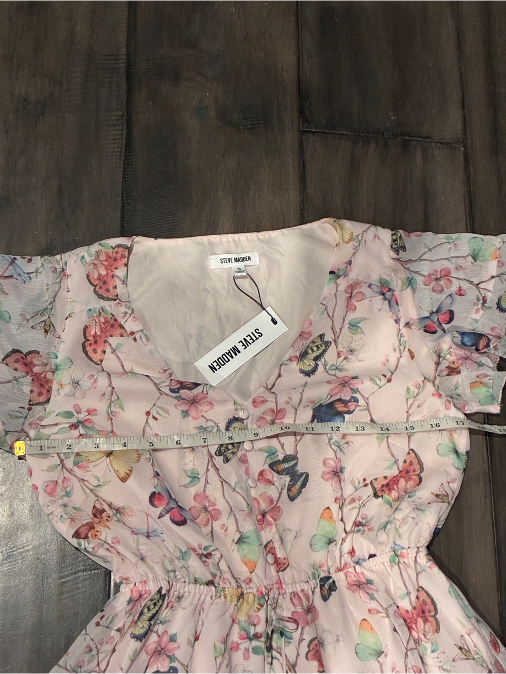 Steve Madden Kirsty Chasing Butterflies  Dress in Sweet Pink - Size Small - Picture 10 of 16